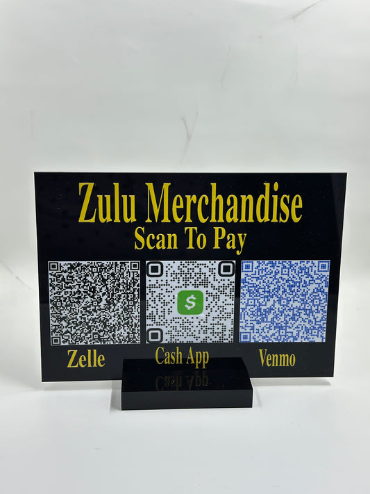 Acrylic Scan & Pay Sign