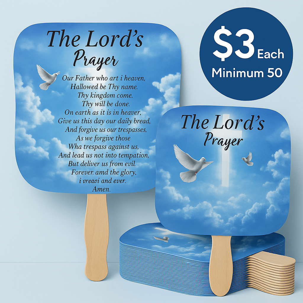 Church Hand Fans – Pack of 12 |24|36| 50 Funeral, Memorial, Church Program Fans